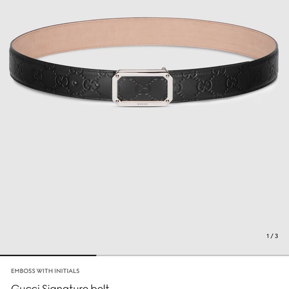 Gucci Other - Gucci Embossed Black Leather Belt